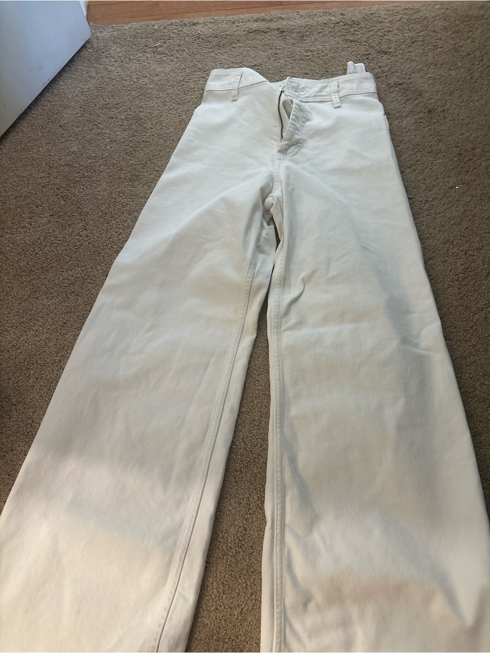 Zara Cream Wide-Leg Women’s Jeans